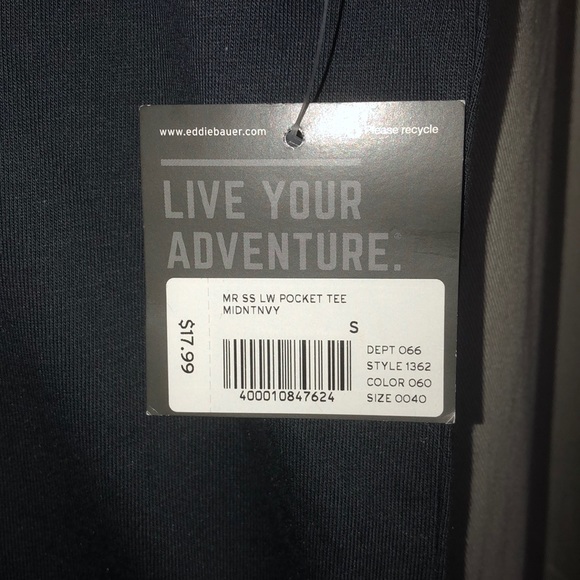 Midnight navy Eddie Bauer Shirt NWT - Picture 3 of 5